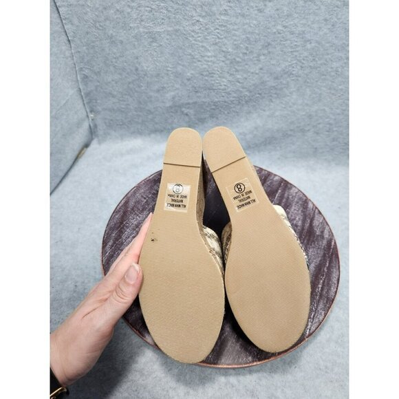 Soda Womens Snake Print Cork Wedge Sandals Size 8 - Picture 10 of 12